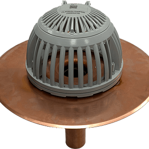 Copper 3-Bolt New Installation Drains - Flat Deck