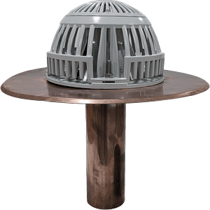 Copper 4-Bolt New Installation Drains - Flat Deck